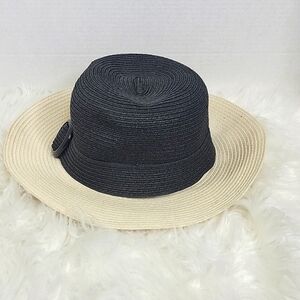MAGID Paper Straw Hat Black and Cream OS